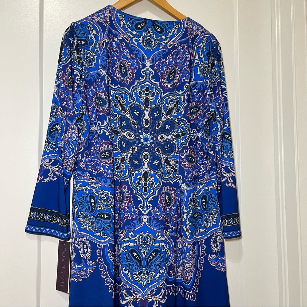 HALE BOB - V-Neck Long-Sleeve Dress - Colbalt - Women’s XL - Picture 9 of 13